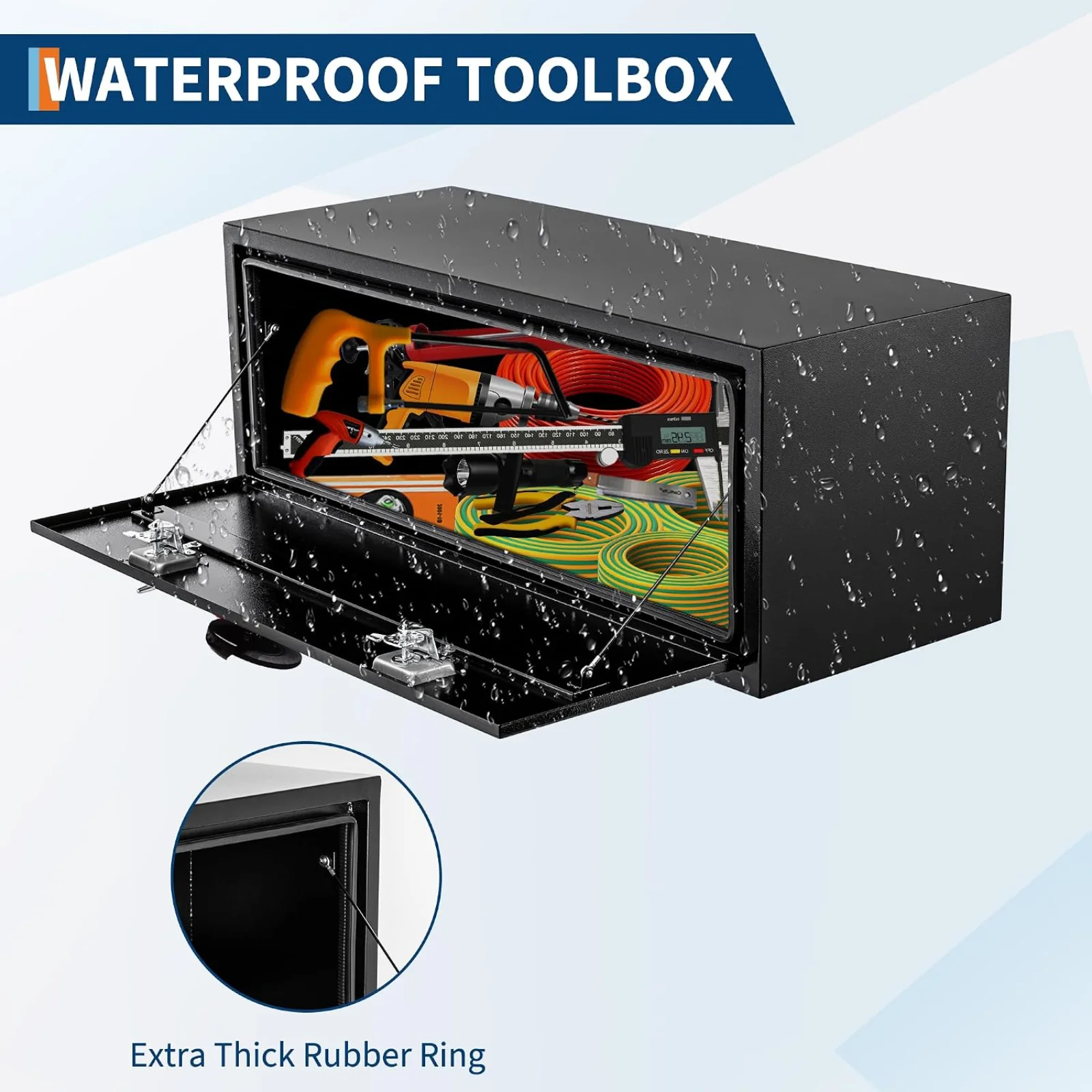 Home Security Box - Heavy Duty Black Steel Truck Bed